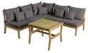 Corriveau Outdoor Furniture Napoli Sectional Sofa Set 5-pcs front view of set in stone grey colour